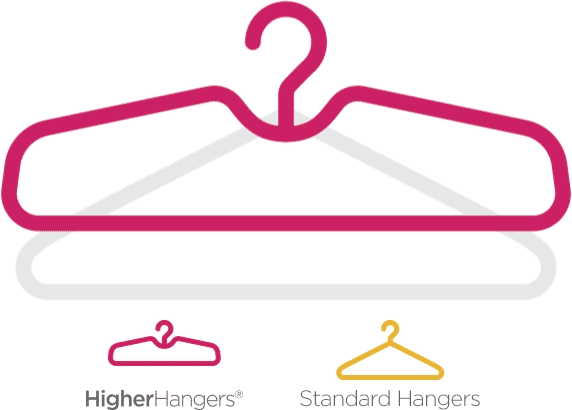 Higher Hangers Space Saving Clothes Hangers Raise Clothes Up